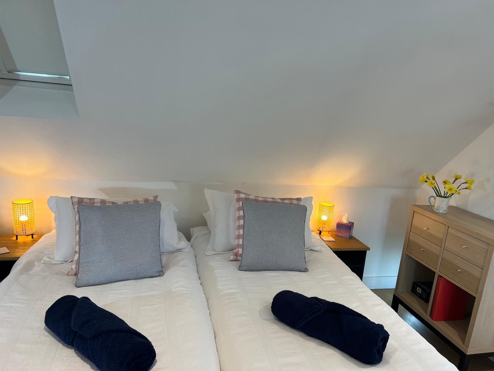 Cosy bedroom at The Den at the Damsons
